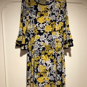 Navy gold and white dress